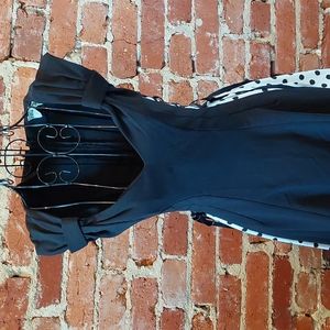 Bettie Page XS B&W Dress NWT